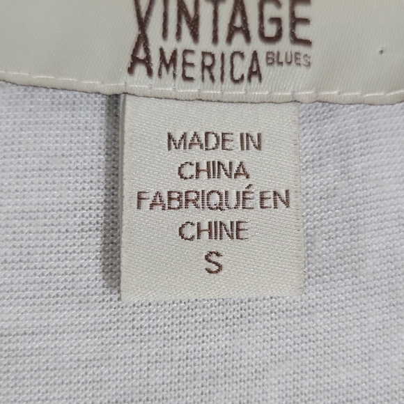 Vintage America Blues Embroidered Boho Peasant Top Bell Sleeves Size Sm Cream... - Picture 12 of 15